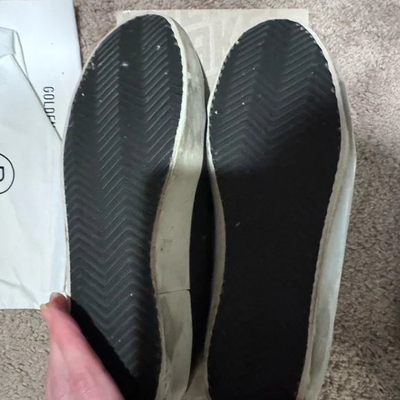 Golden Goose Black Leather Star Accent Superstar Sneakers